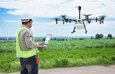 Capteur de vent à ultrasons FT205 monté sur un drone agricole